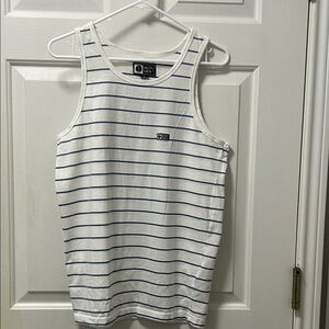 Salty Crew Men's Striped Tank Top - White and Navy